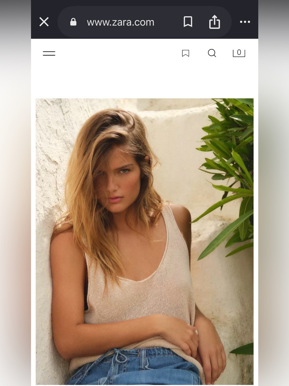 Zara Beige Knit Tank Top